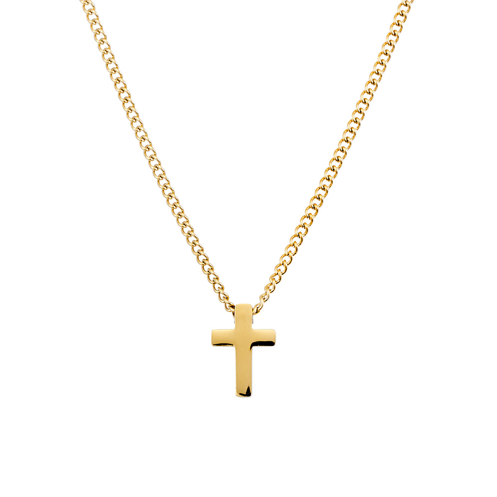 Blaze men’s stainless steel open curb chain necklace with cross pendant