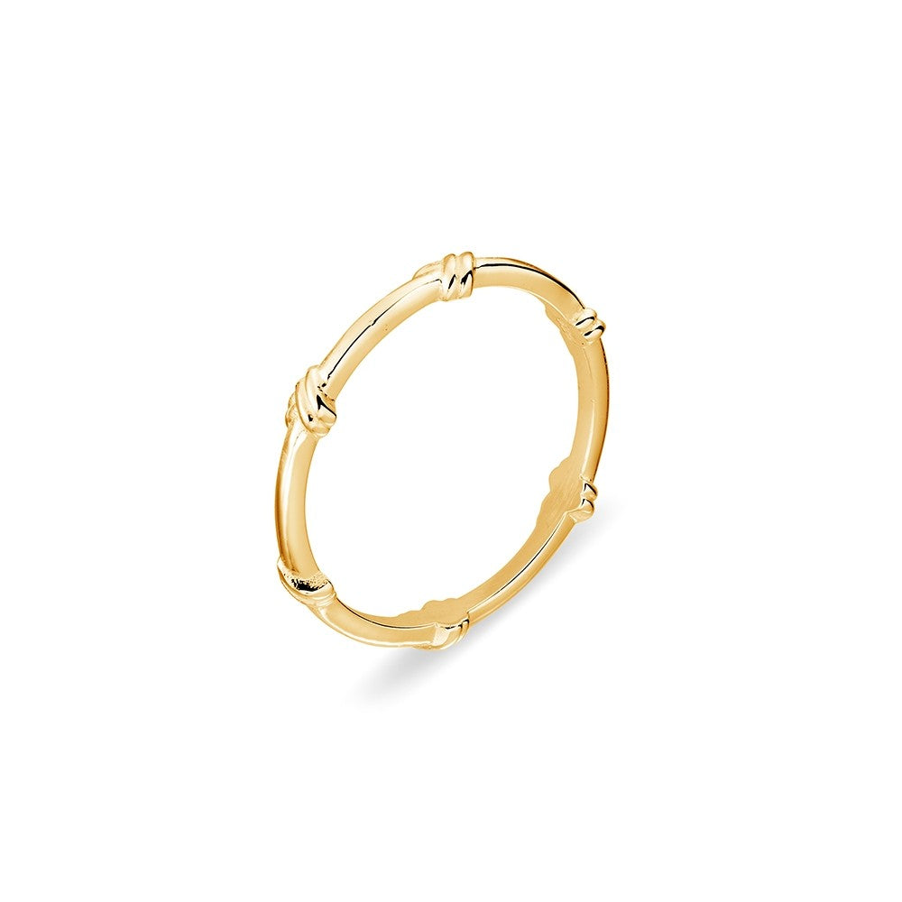 Sterling silver thin band ring with twist details