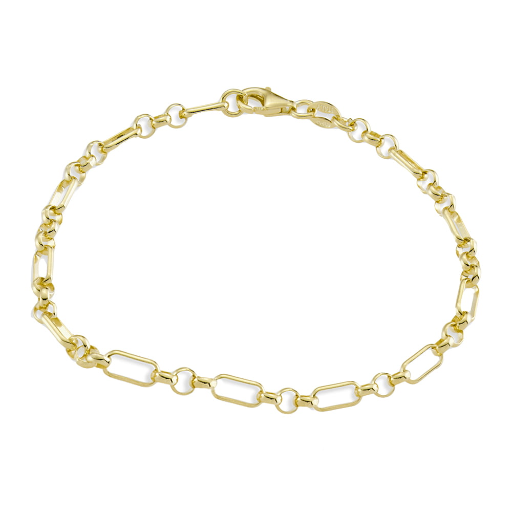 Sterling silver mixed link bracelet