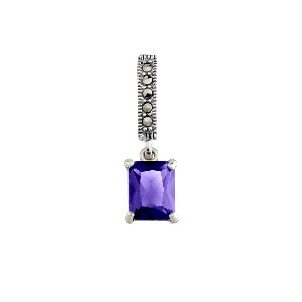 Sterling silver marcasite drop pendant