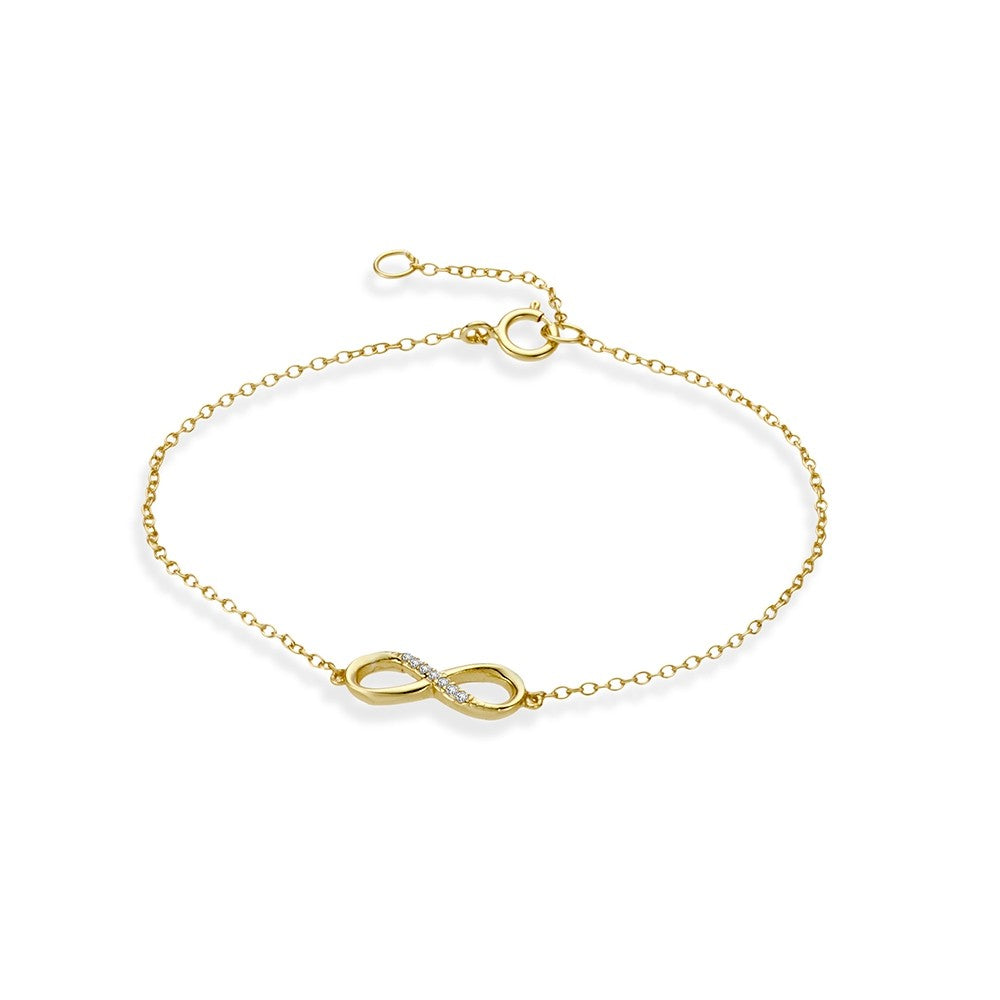 Sterling silver infinity with CZ detail bracelet
