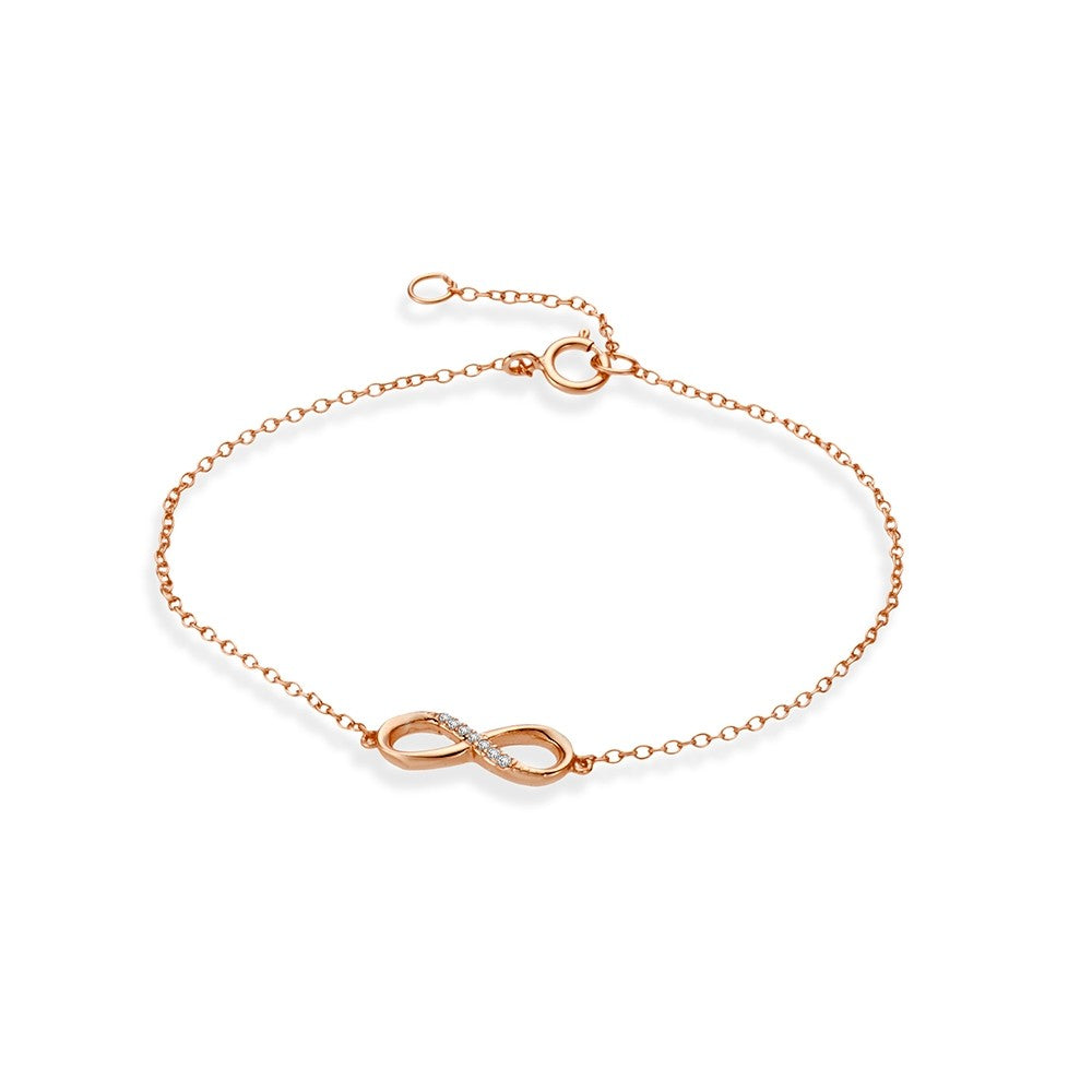 Sterling silver infinity with CZ detail bracelet