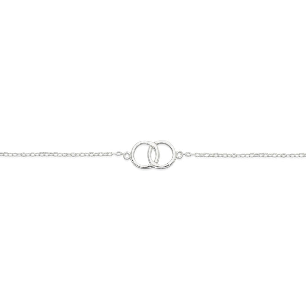 Sterling silver fine 2 rings of friendship bracelet