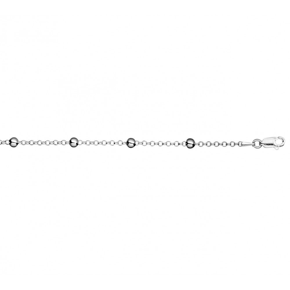 Sterling silver fancy cable chain with beads