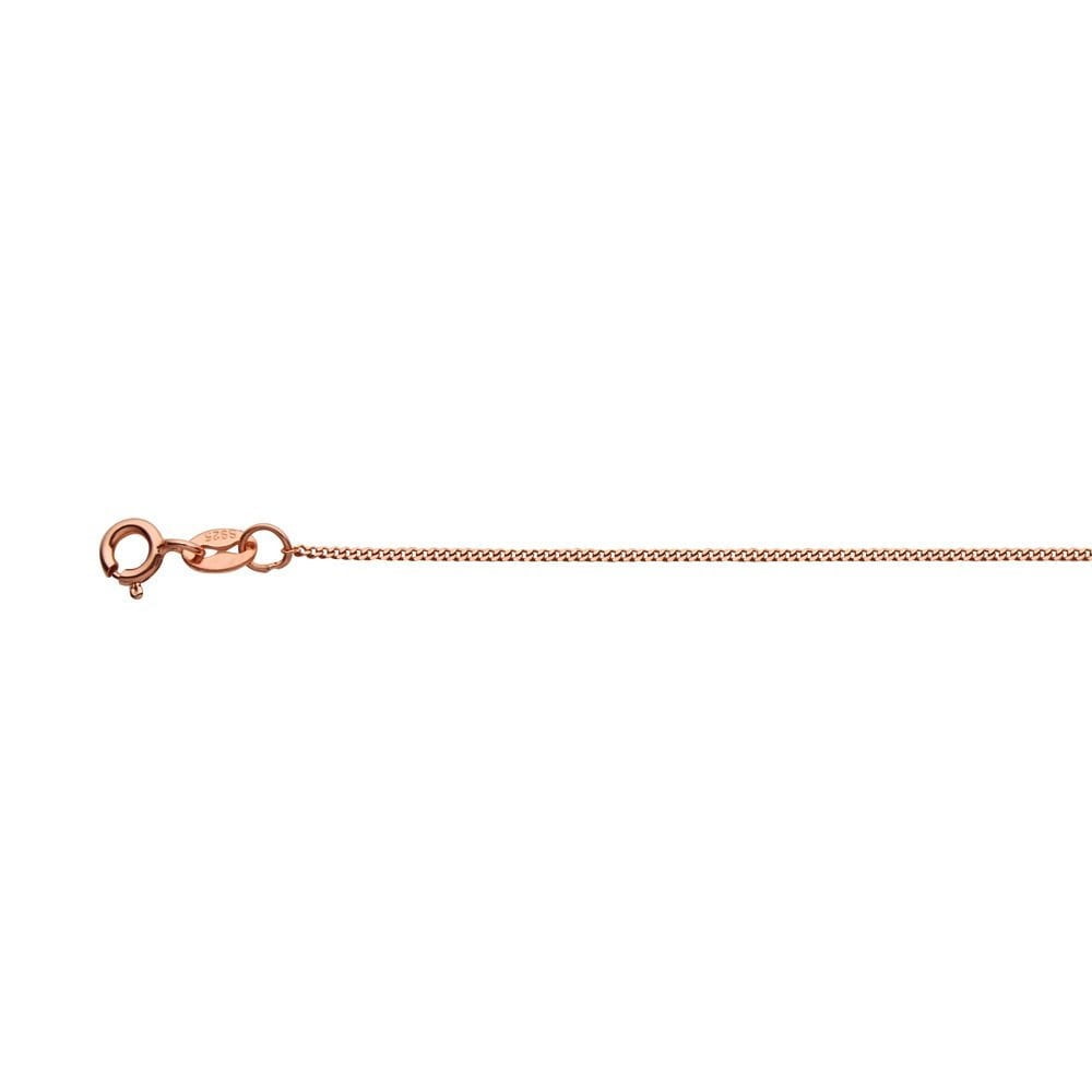 Sterling silver rose gold plated 1MM tight curb chain