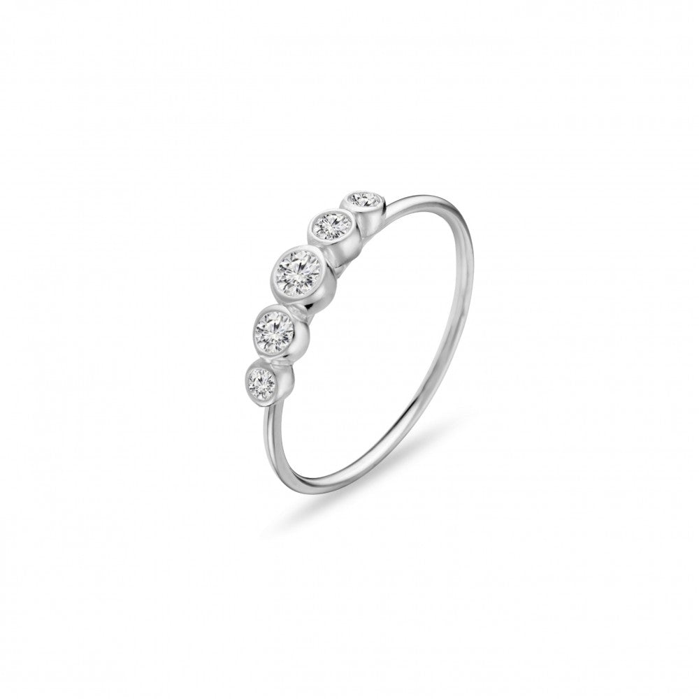 Sterling silver multi bezel set CZ ring