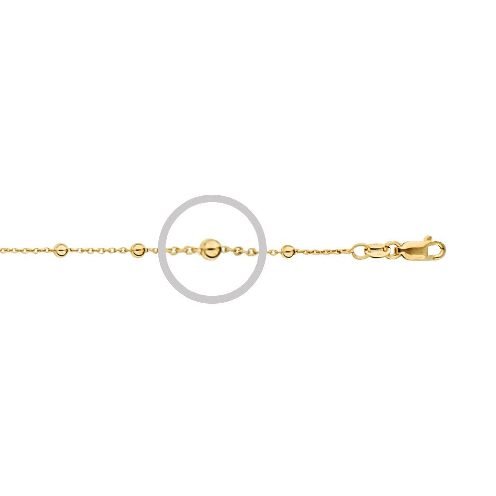Sterling silver gold plated 1MM satellite belcher chain with 3MM beads