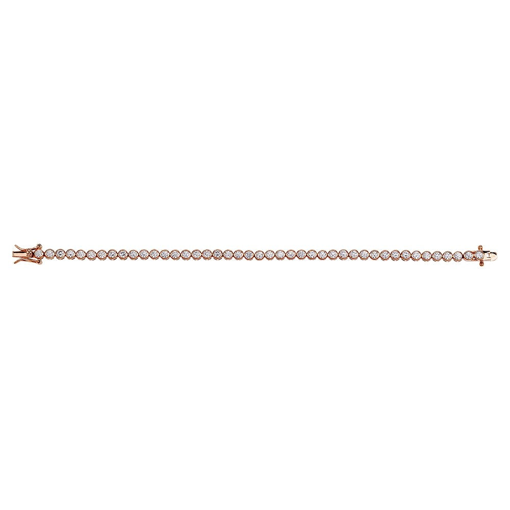 Sterling silver petite round white CZ tennis bracelet