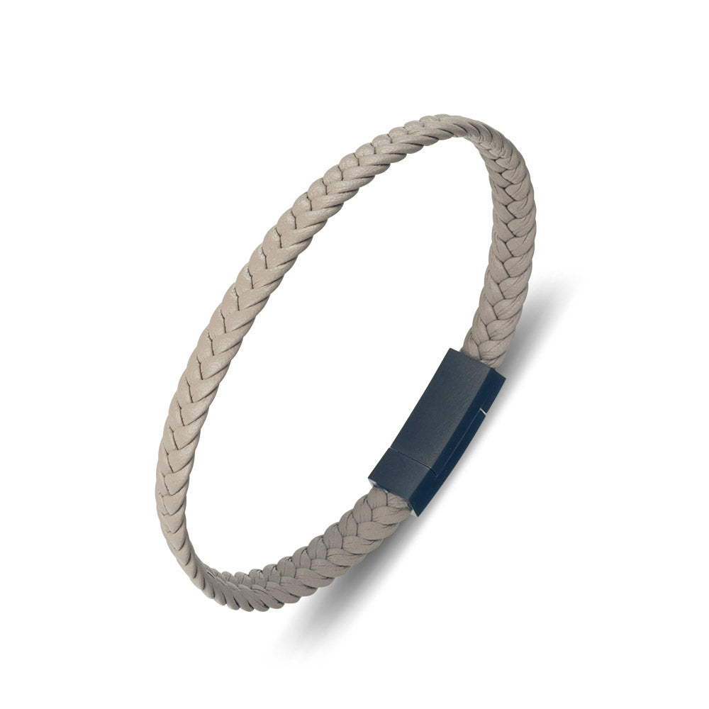 Blaze stainless steel men’s leather bangle