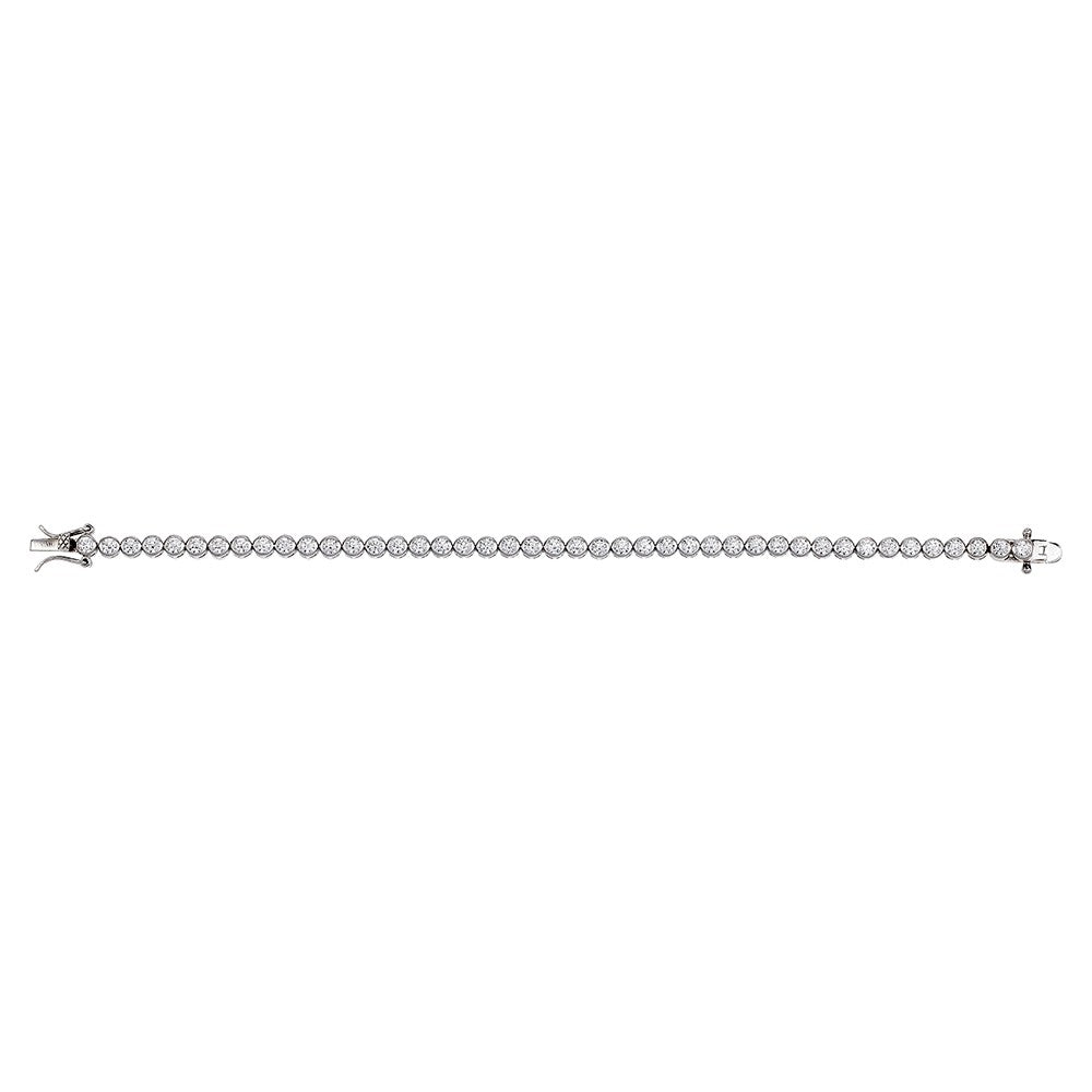 Sterling silver round white CZ tennis bracelet