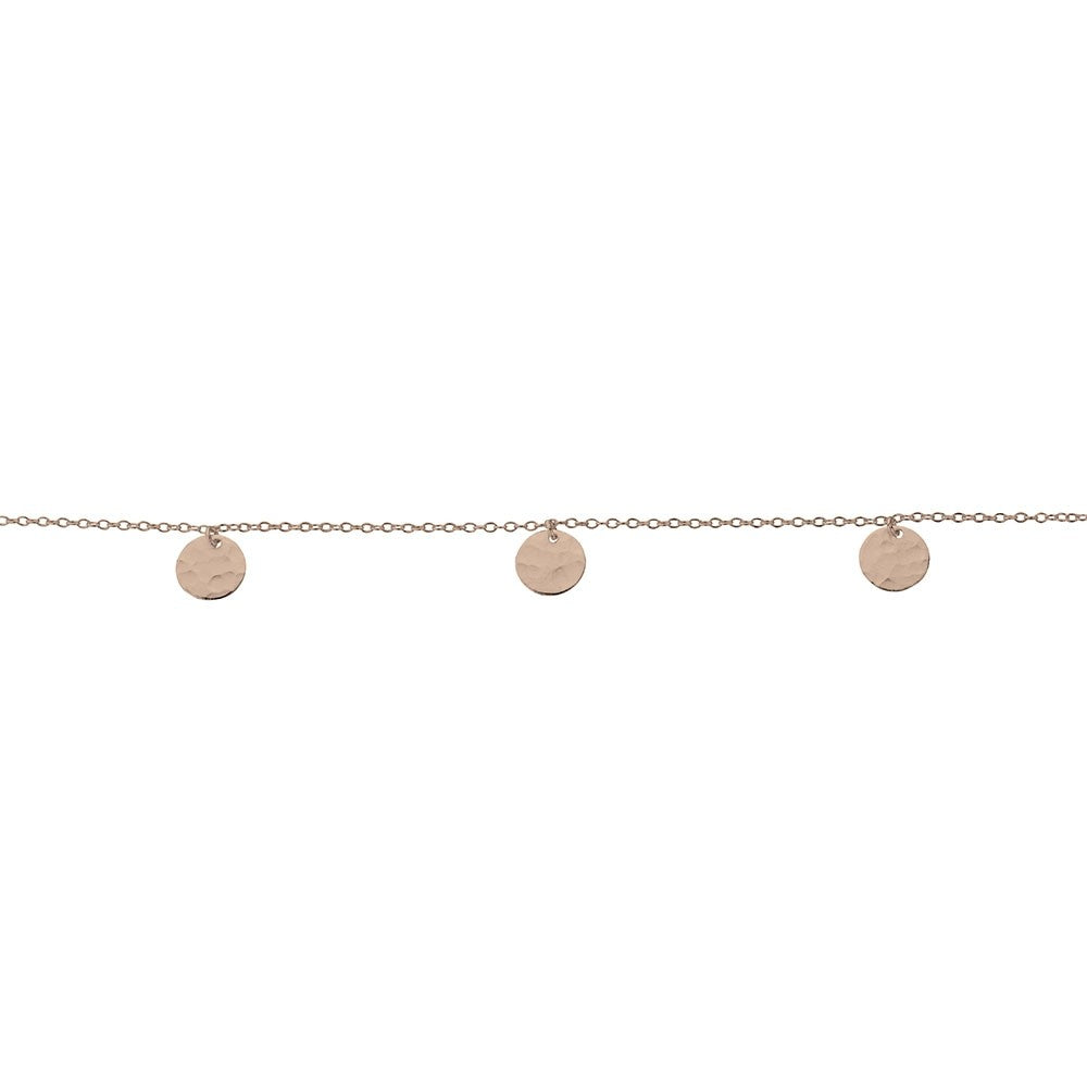 Sterling silver gold plated hammered disc bracelet