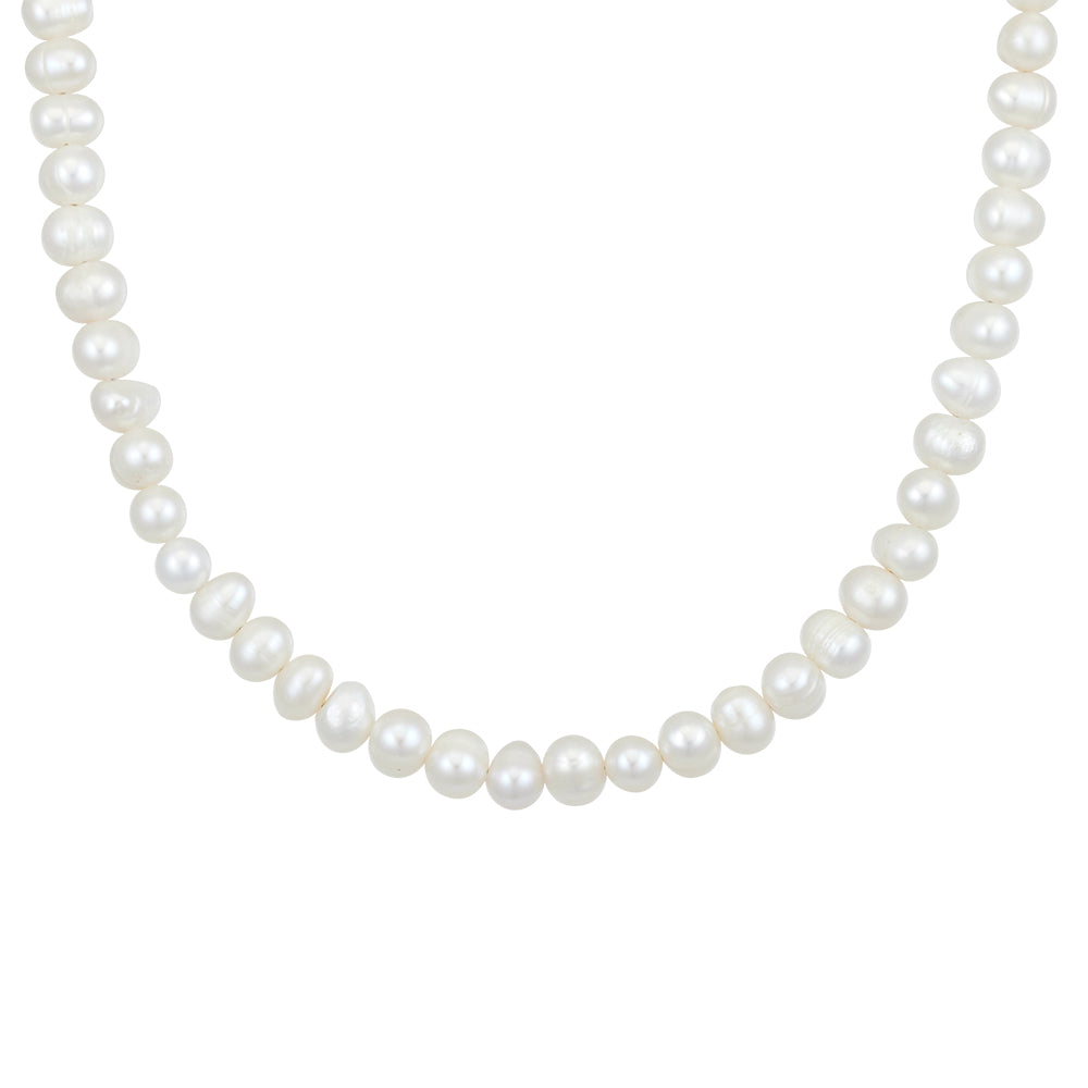 Blaze men’s freshwater pearl necklace with stainless steel clasp