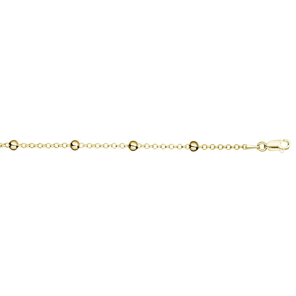 Sterling silver fancy cable chain with beads