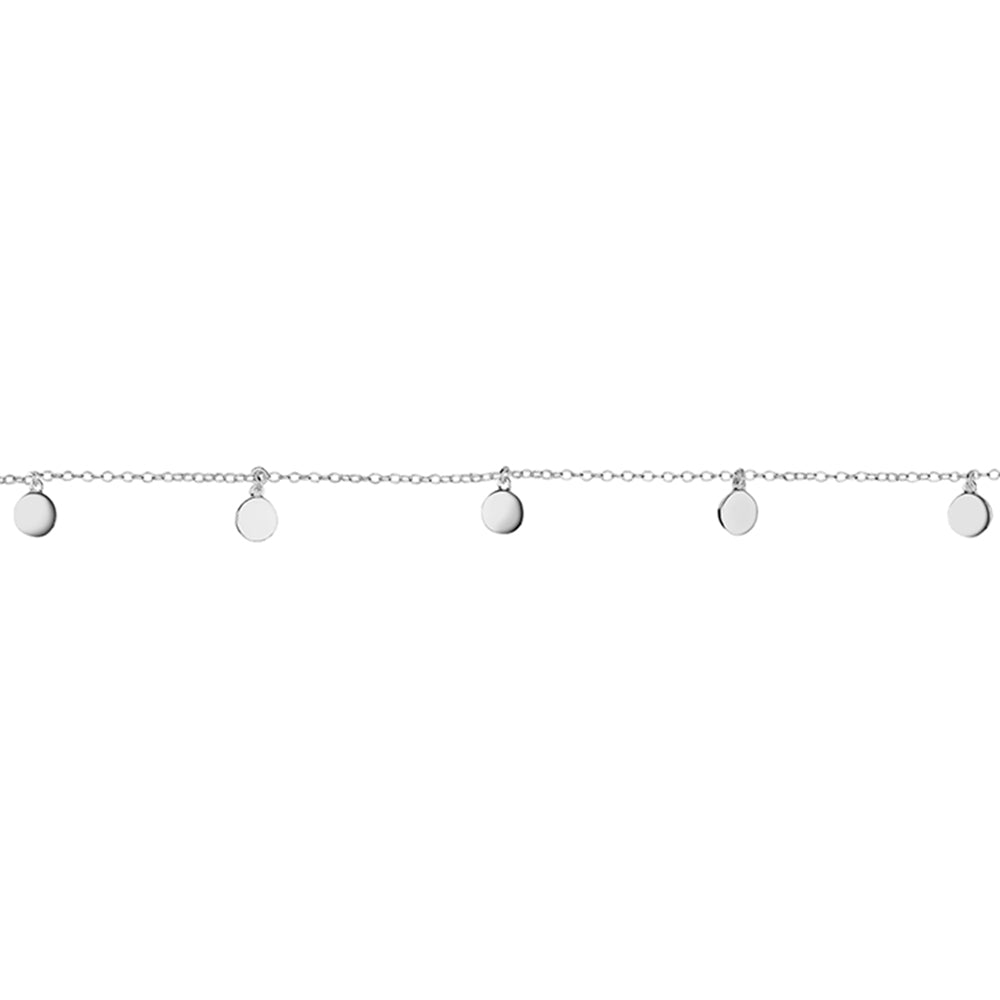 Sterling silver circle pendant bracelet