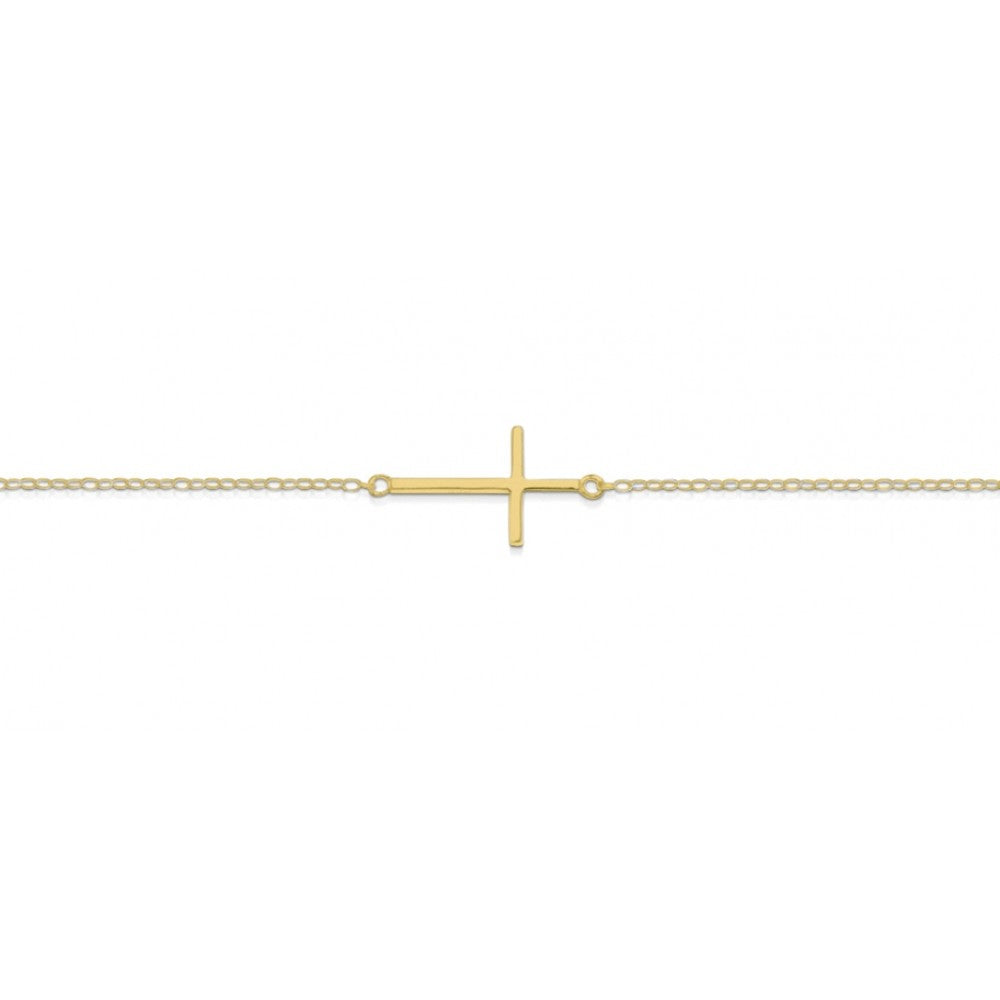 Sterling silver fine cross bracelet