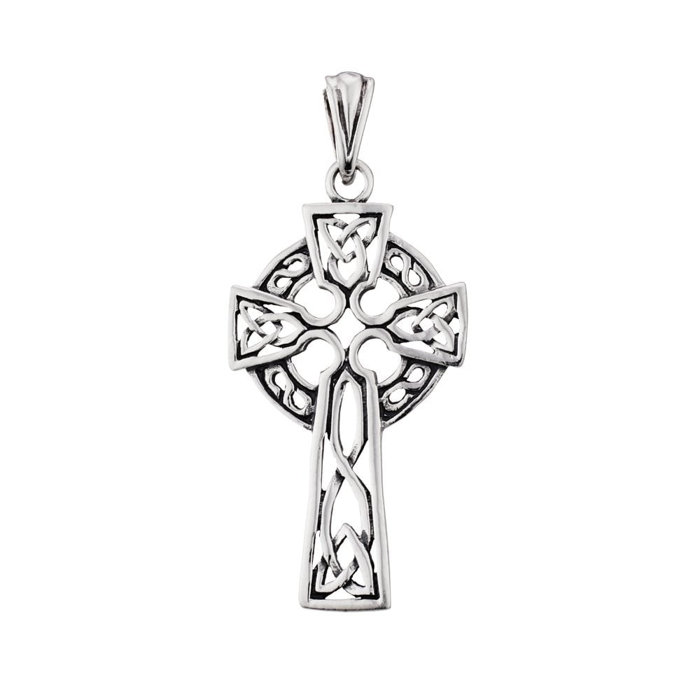 Sterling silver pattern cross with celtic design