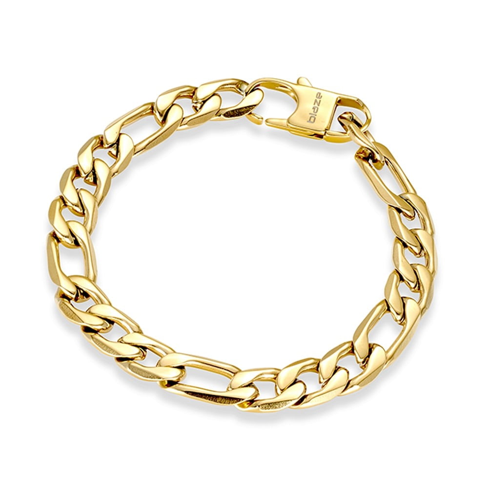 Blaze stainless steel men’s figaro link bracelet