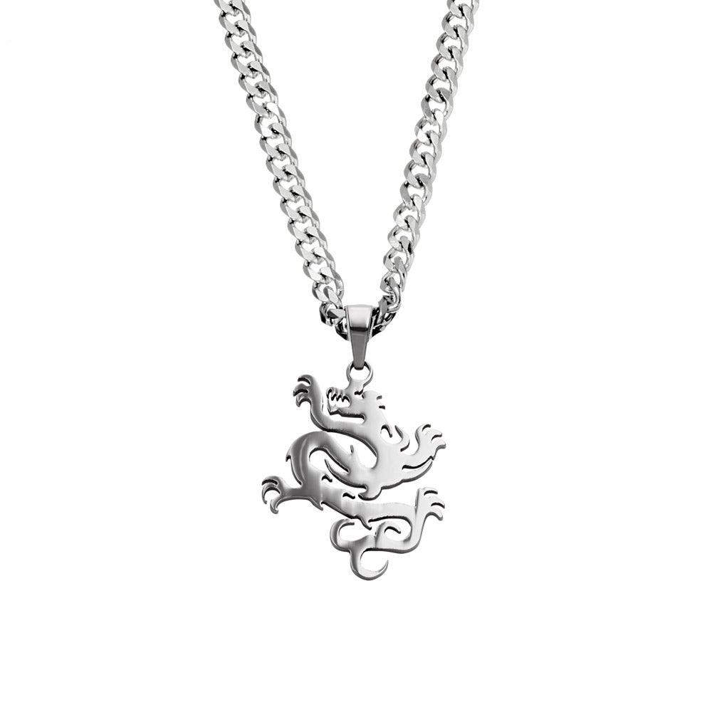Blaze stainless steel dragon necklace