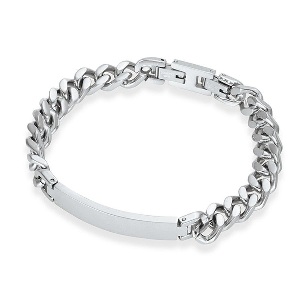 Blaze stainless steel men’s 8MM Cuban link ID bracelet