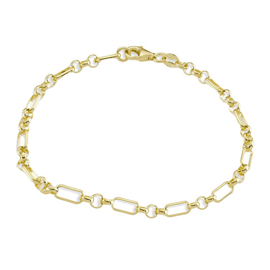 Sterling silver mixed link bracelet