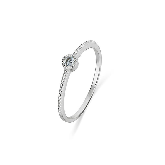 Sterling silver CZ stone set stack ring