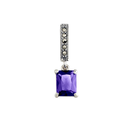 Sterling silver marcasite drop pendant