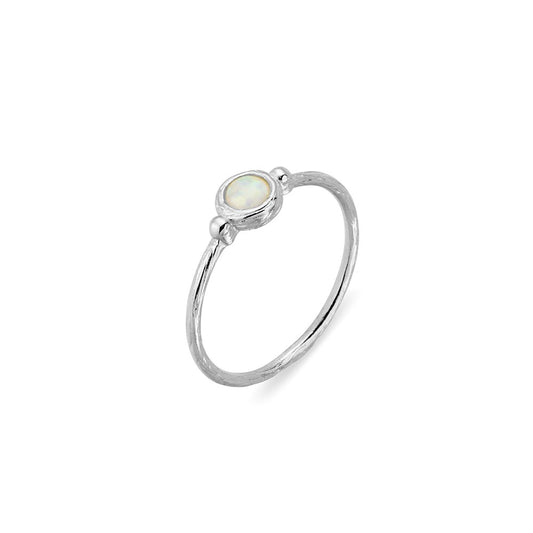 Sterling silver ring featuring white opalite