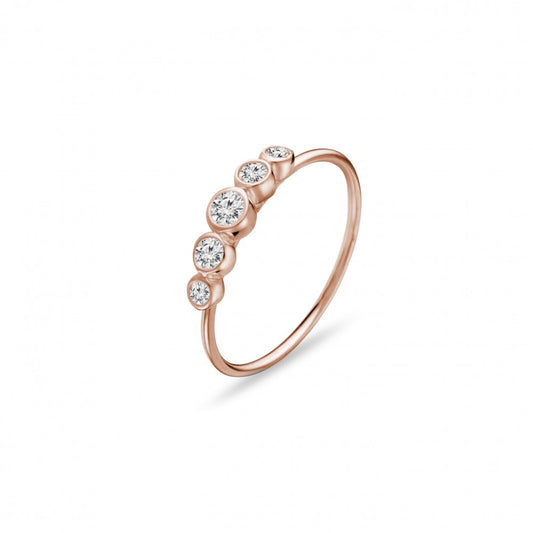 Sterling silver multi bezel set CZ ring