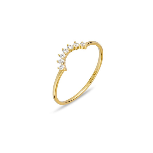 Sterling silver multi set CZ arch ring
