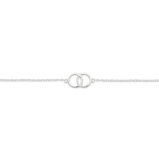 Sterling silver fine 2 rings of friendship bracelet
