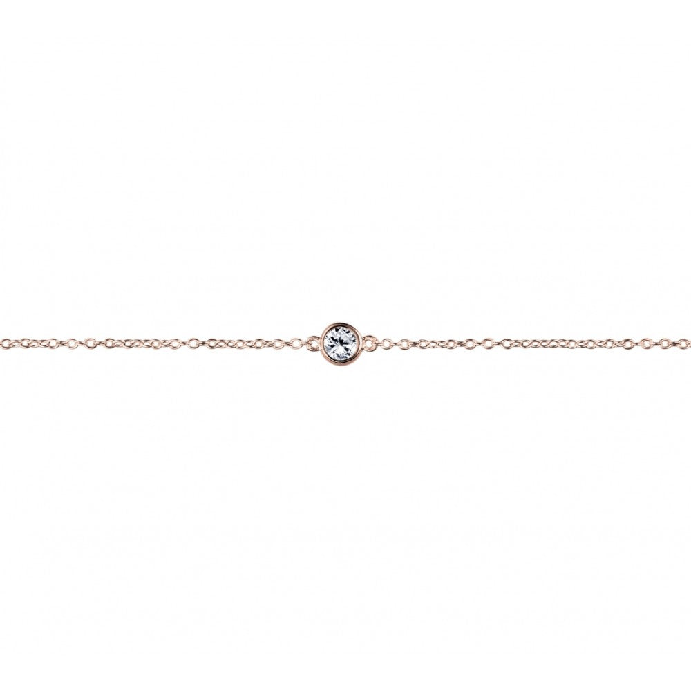 Sterling silver bracelet with bezel set CZ