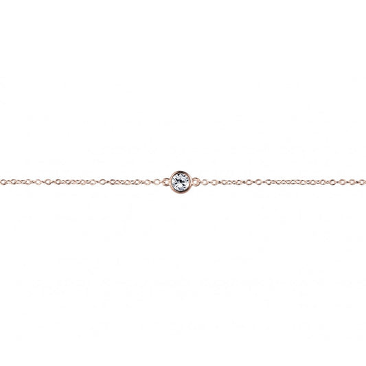 Sterling silver bracelet with bezel set CZ