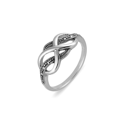 Sterling silver marcasite infinity ring