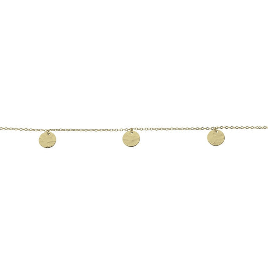 Sterling silver gold plated hammered disc bracelet