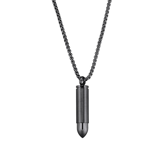 Blaze stainless steel men’s necklace with bullet pendant