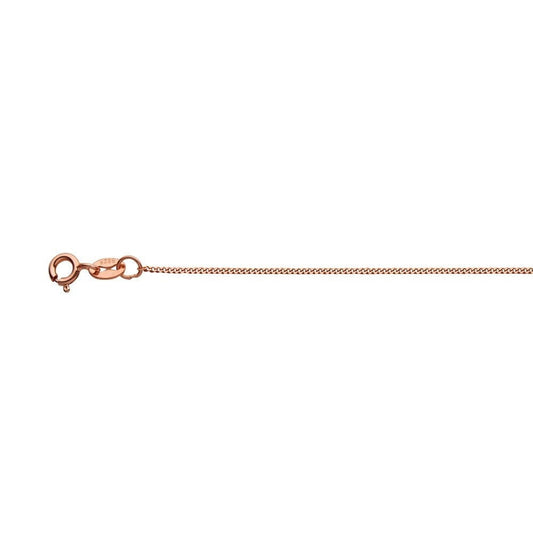 Sterling silver rose gold plated 1MM tight curb chain