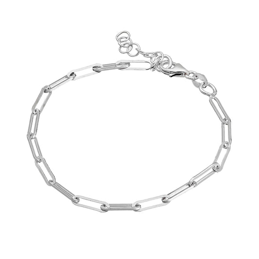 Sterling silver 10MM paperclip link chain bracelet