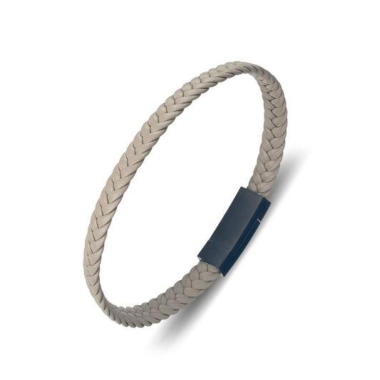 Blaze stainless steel men’s leather bangle