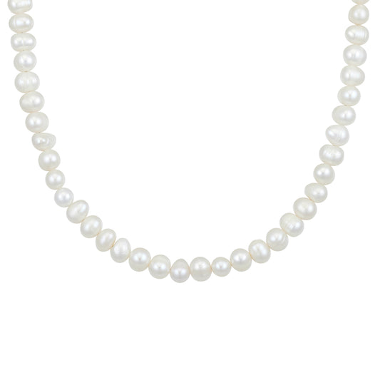 Blaze men’s freshwater pearl necklace with stainless steel clasp