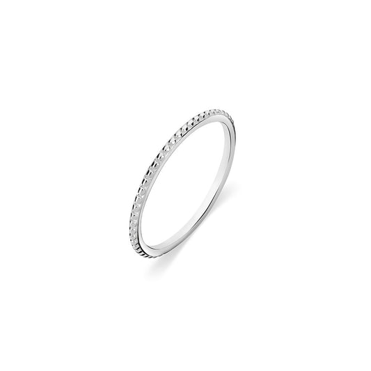 Sterling silver fine ball detail ring