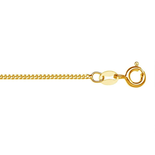 Sterling silver gold plated 1MM tight curb chain