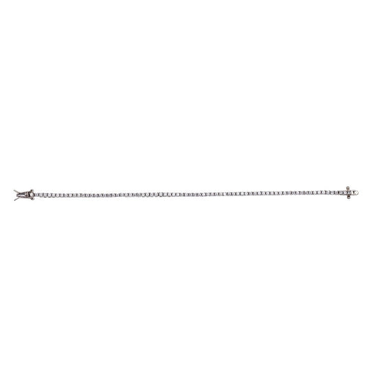 Sterling silver petite round white CZ tennis bracelet