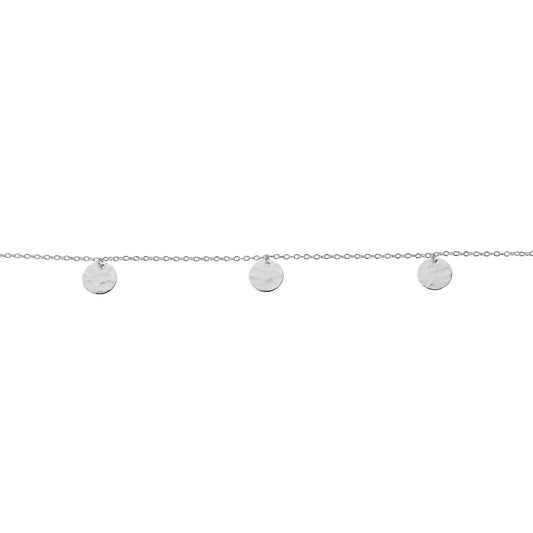 Sterling silver gold plated hammered disc bracelet