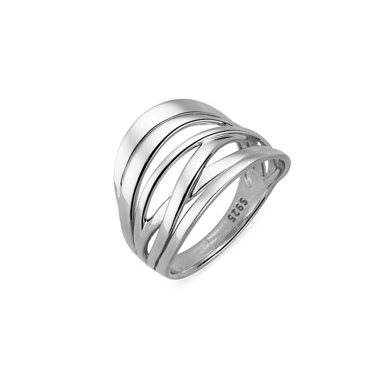 Sterling silver lines ring