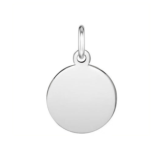 Sterling silver 16MM flat disc pendant.