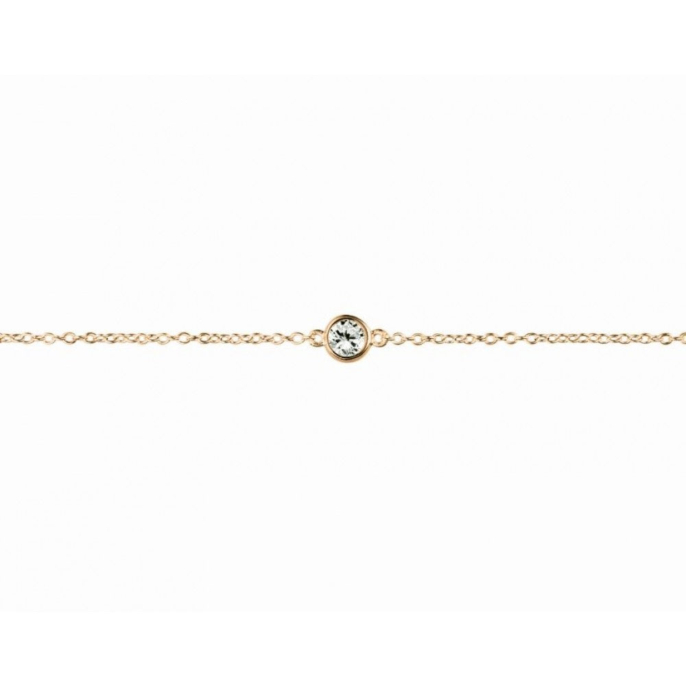 Sterling silver bracelet with bezel set CZ
