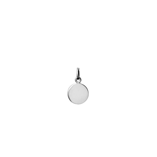 Sterling silver plain disc pendant