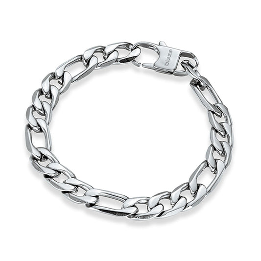 Blaze stainless steel men’s figaro link bracelet