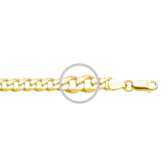 Sterling silver gold plated heavy 5MM curb chain