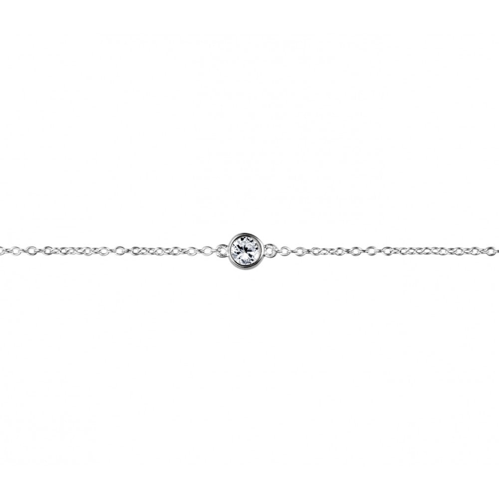 Sterling silver bracelet with bezel set CZ